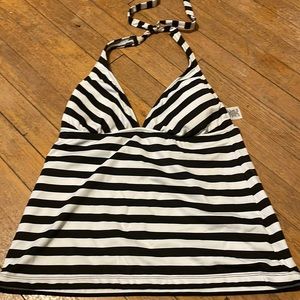 Black and white stripped tankini